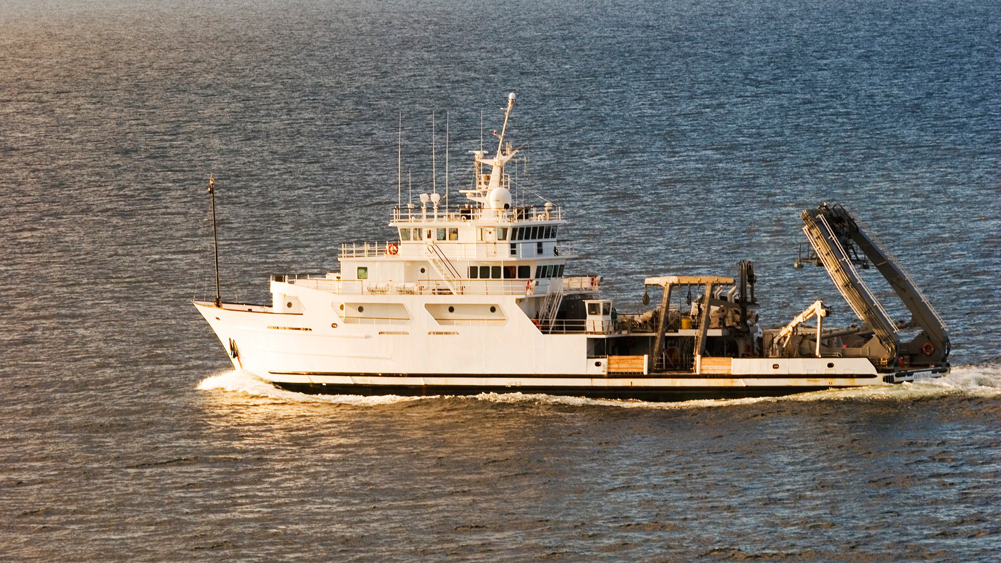 White boat on the water