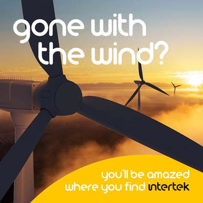 Wind turbines in front of a sunset